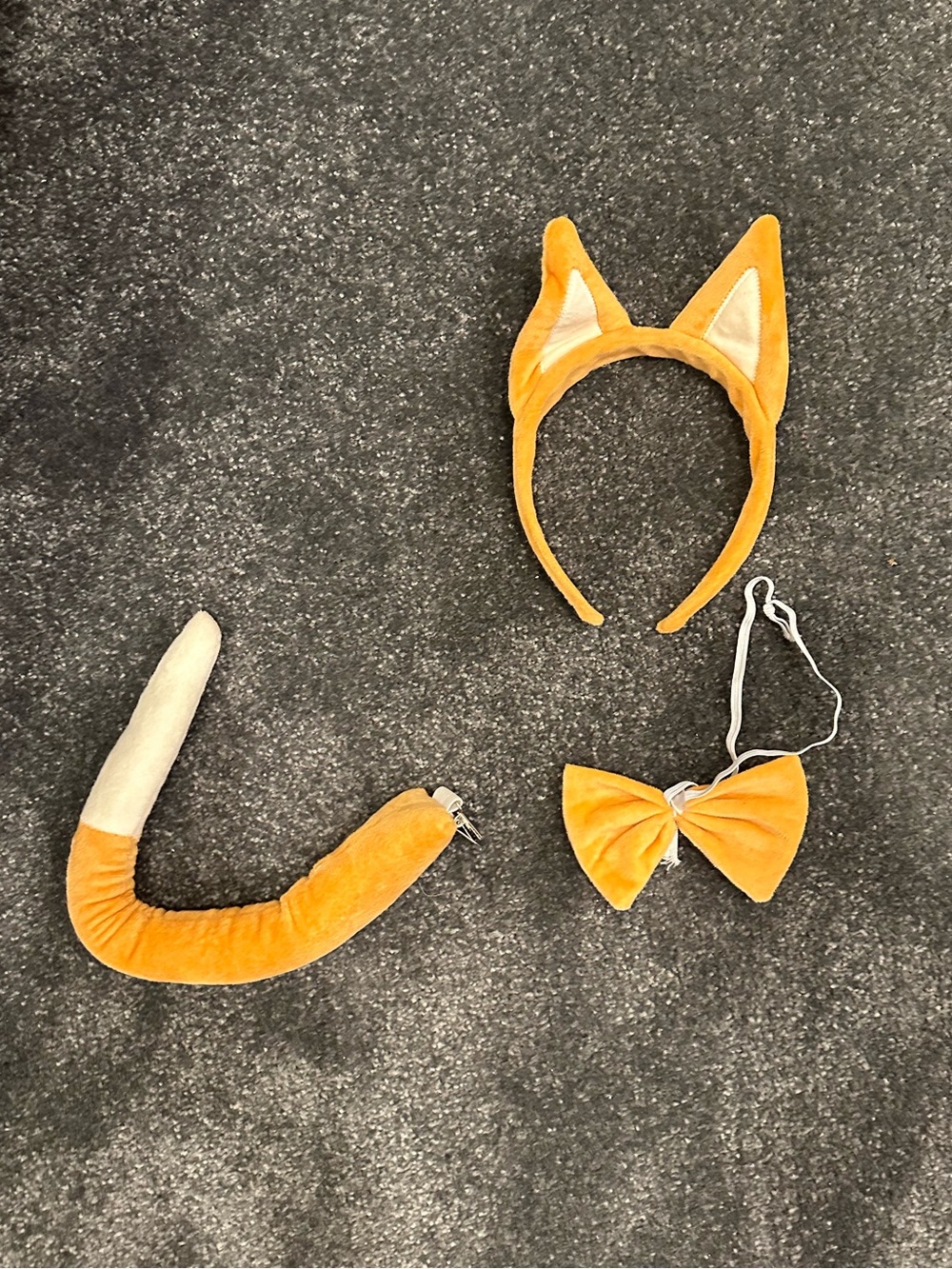 Orange Fox Costume Accessories Set - Headband, Tail & Bow for kid’s and adult’s